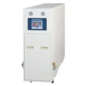 **Générateur d'azote série KSM-MR6**

Ce générateur de gaz N2 fort débit possède un panneau tactile couleur qui contrôle la concentration en N2 et affiche la quantité de fluide circulant.


KSM-M6R
Air comprimé (air sec et propre) 7.5Bar
Dédit d'azote 100
