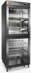 MP-DRY-Cabinet-II-LT
Dimensions externes : 700 x 1920 x 690 mm
Dimensions internes : 695 x 1660 x 600 mm
Volume : 690 litres
5 étagères inox 585 x 430 mm
Séchage à 1% RH
Structure acier noir

Code commande : MPDRY-II-LT