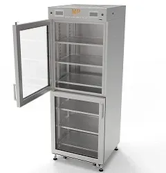 MP-DRY-Cabinet-II-ST
Dimensions externes : 700 x 1920 x 690 mm
Dimensions internes : 640 x 1650 x 520 mm
Volume : 550 litres
5 étagères inox 585 x 430 mm
Séchage à 1% RH
Chauffe à 60°C +/-2°C
Structure inox brossé

Code commande : MPDRY-II-ST