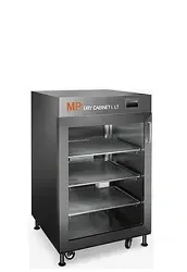 MP-DRY-Cabinet-I-LT
Dimensions externes : 700 x 960 x 690 mm
Dimensions internes : 695 x 760 x 600 mm
Volume : 315 litres
3 étagères inox 585 x 430 mm
Séchage à 1% RH
Structure acier noir

Code commande : MPDRY-I-LT